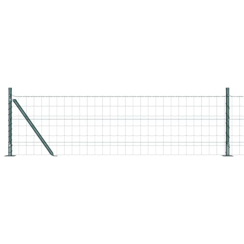 vidaXL Gard cu Stâlp Verde 0,6 x 25 m Oțel și PVC