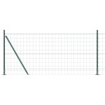 vidaXL Îngrădire cu stâlpi Verde 1 x 25 m Oțel