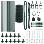 vidaXL Îngrădire cu stâlpi Verde 0.6 x 25 m Oțel