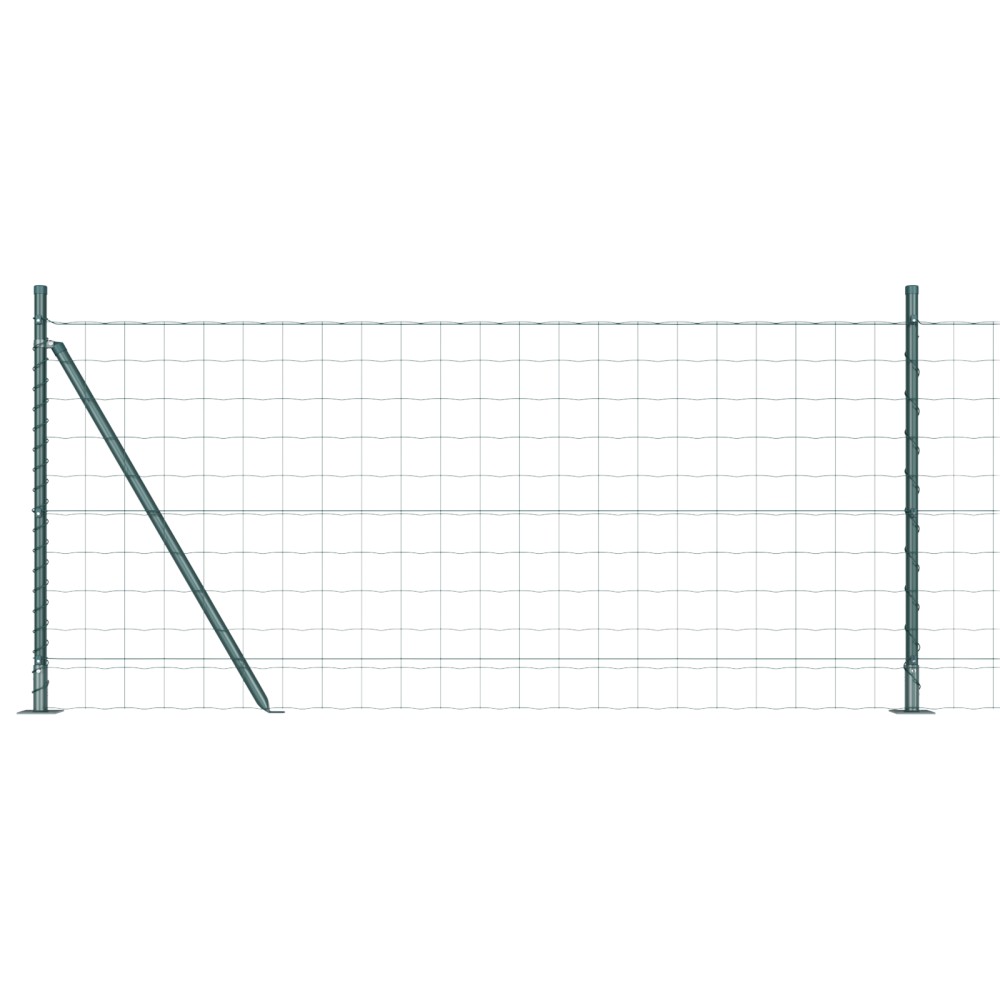 vidaXL Îngrădire cu stâlpi Verde 0.8 x 25 m Oțel