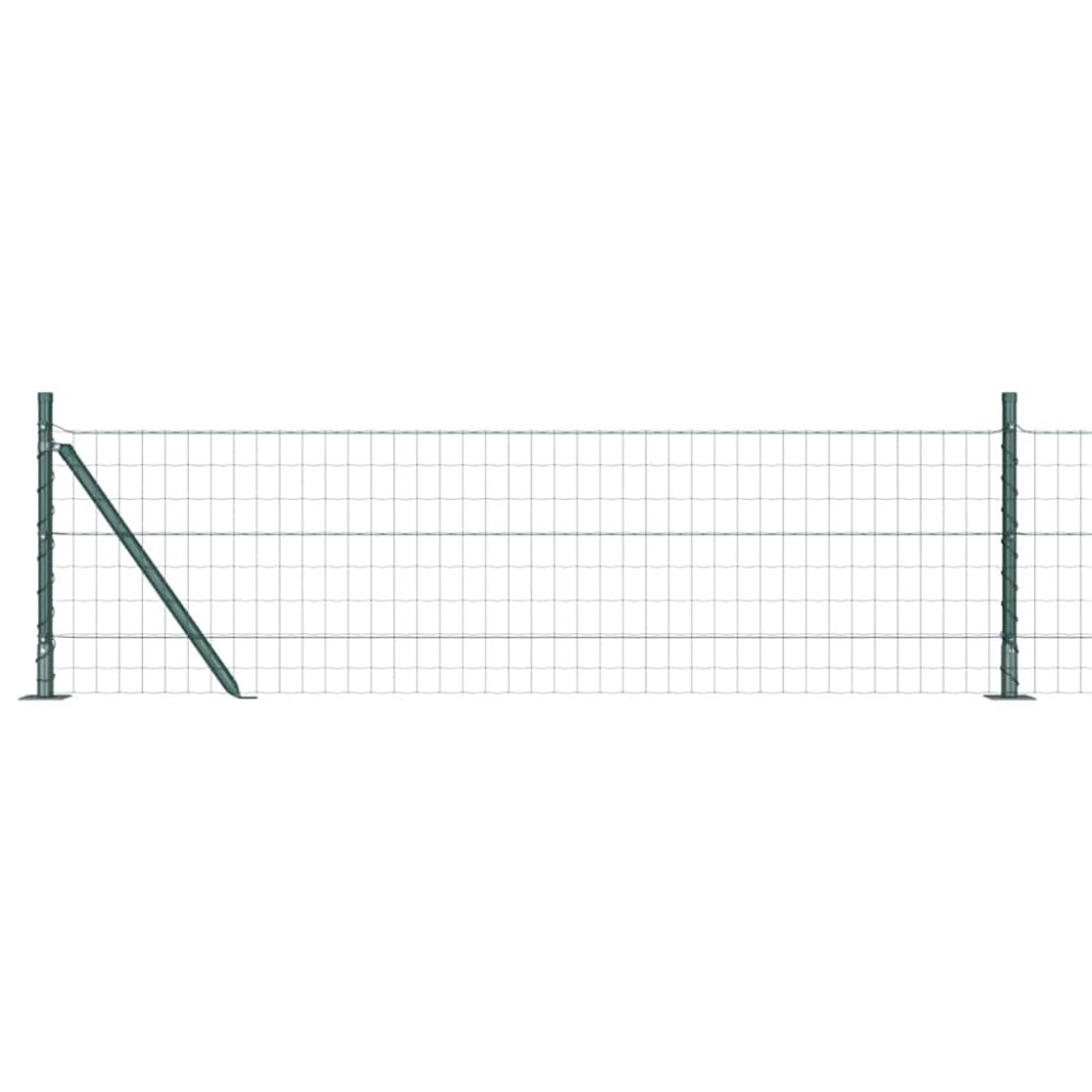vidaXL Îngrădire cu stâlpi Verde 0.6 x 50 m Oțel