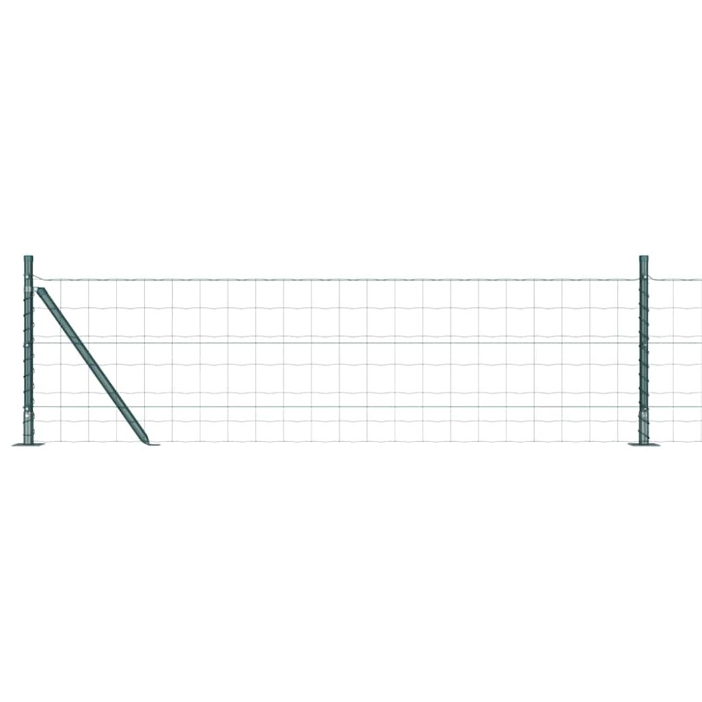 vidaXL Îngrădire cu stâlpi Verde 0.6 x 50 m Oțel