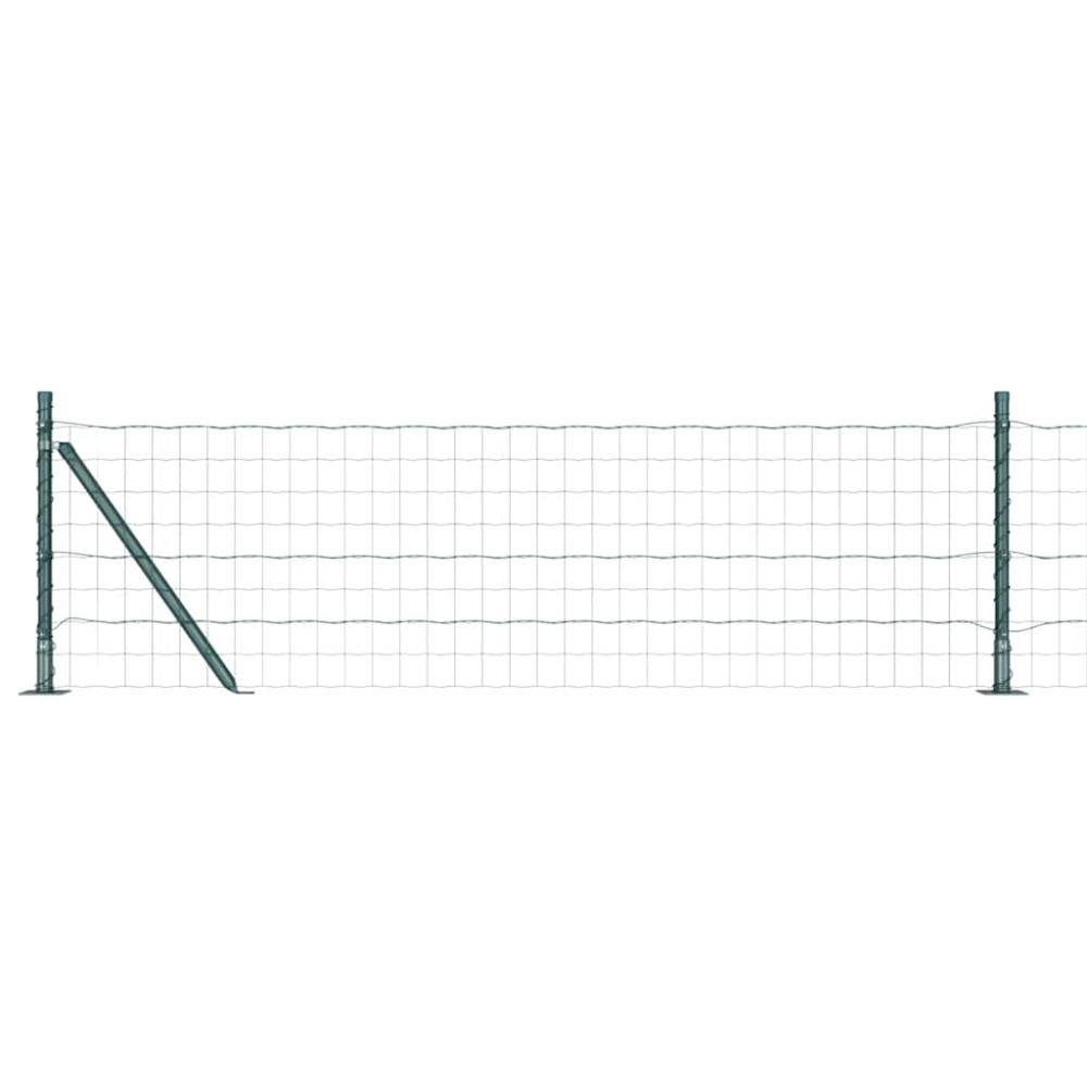 vidaXL Gard cu Stâlp Verde 0,6 x 25 m Oțel și PVC