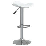 vidaXL Scaun de bar, 2 buc., alb, oțel cromat și piele ecologică vidaXL Scaun de bar, 2 buc., alb, oțel cromat și piele ecologică