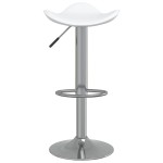 vidaXL Scaun de bar, 2 buc., alb, oțel cromat și piele ecologică vidaXL Scaun de bar, 2 buc., alb, oțel cromat și piele ecologică