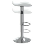 vidaXL Scaun de bar, 2 buc., alb, oțel cromat și piele ecologică vidaXL Scaun de bar, 2 buc., alb, oțel cromat și piele ecologică