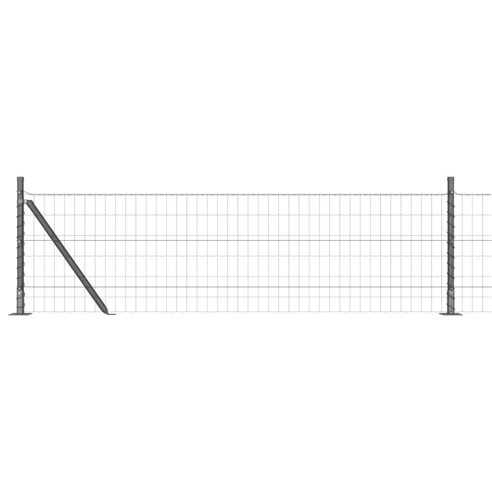 vidaXL Împrejmuirea Euro cu 13 stâlpi cu flanșă 0.6x25 m Oțel galvanizat