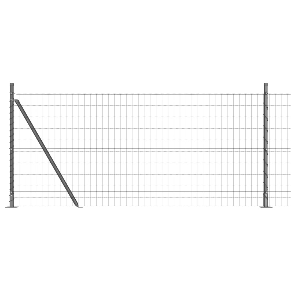 vidaXL Îngrădire cu stâlpi Gri 0.8 x 25 m Oțel