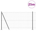vidaXL Îngrădire cu stâlpi Gri 1.2 x 25 m Oțel
