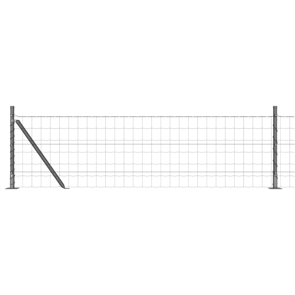vidaXL Îngrădire cu stâlpi Gri 0.6 x 25 m Oțel