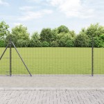 vidaXL Îngrădire cu stâlpi Gri 0.8 x 25 m Oțel