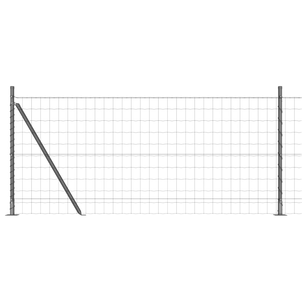 vidaXL Împrejmuitor Euro cu 13 stâlpi flanșati 1x25 m din oțel galvanizat