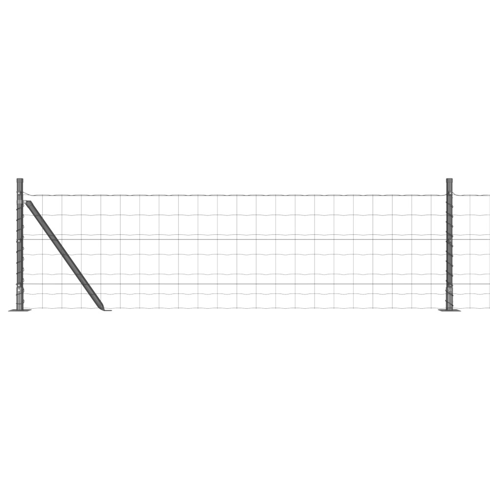 vidaXL Împrejmuirea Euro cu 13 posturi flanșate 0.6x25 m din oțel galvanizat