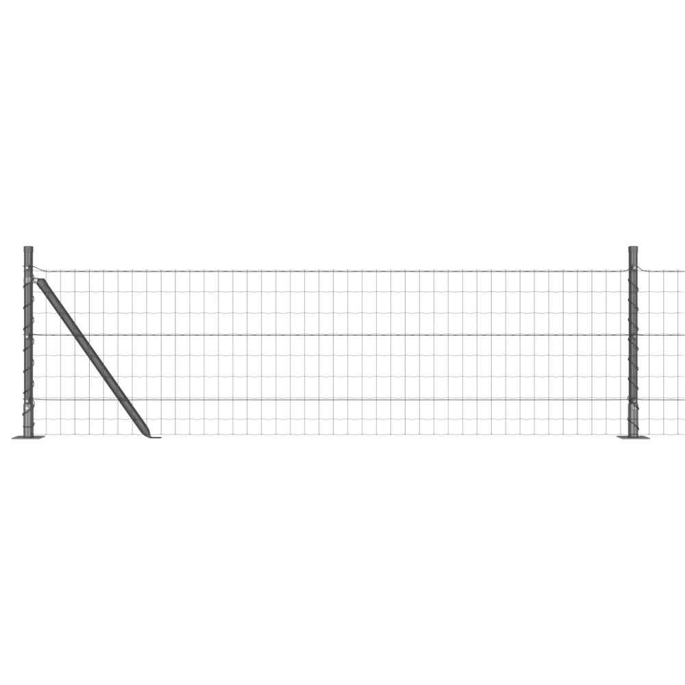 vidaXL Îngrădire cu stâlpi Gri 0.6 x 50 m Oțel
