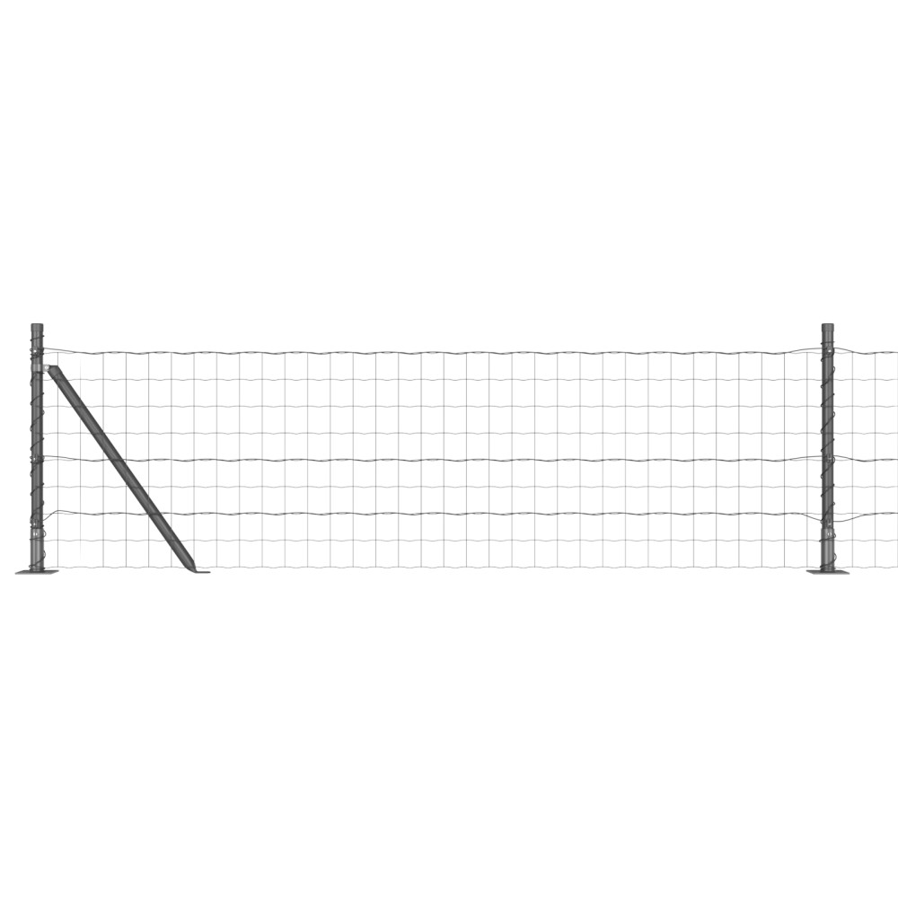 vidaXL Îngrădire cu stâlpi Gri 0.6 x 10 m Oțel