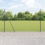 vidaXL Îngrădire cu stâlpi Gri 1.4 x 10 m Oțel