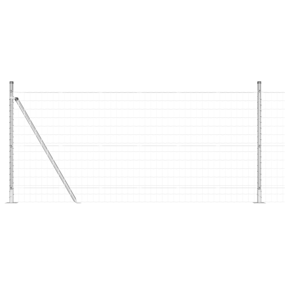 vidaXL Îngrădire cu stâlpi Argintiu 0.8 x 25 m Oțel