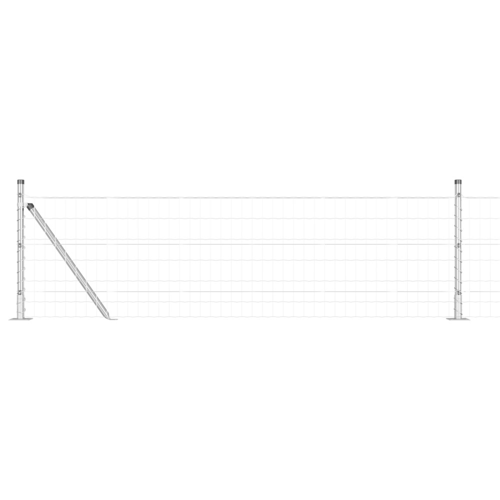 vidaXL Îngrădire cu stâlpi Argintiu 0.6 x 25 m Oțel