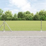 vidaXL Îngrădire cu stâlpi Argintiu 0.6 x 25 m Oțel