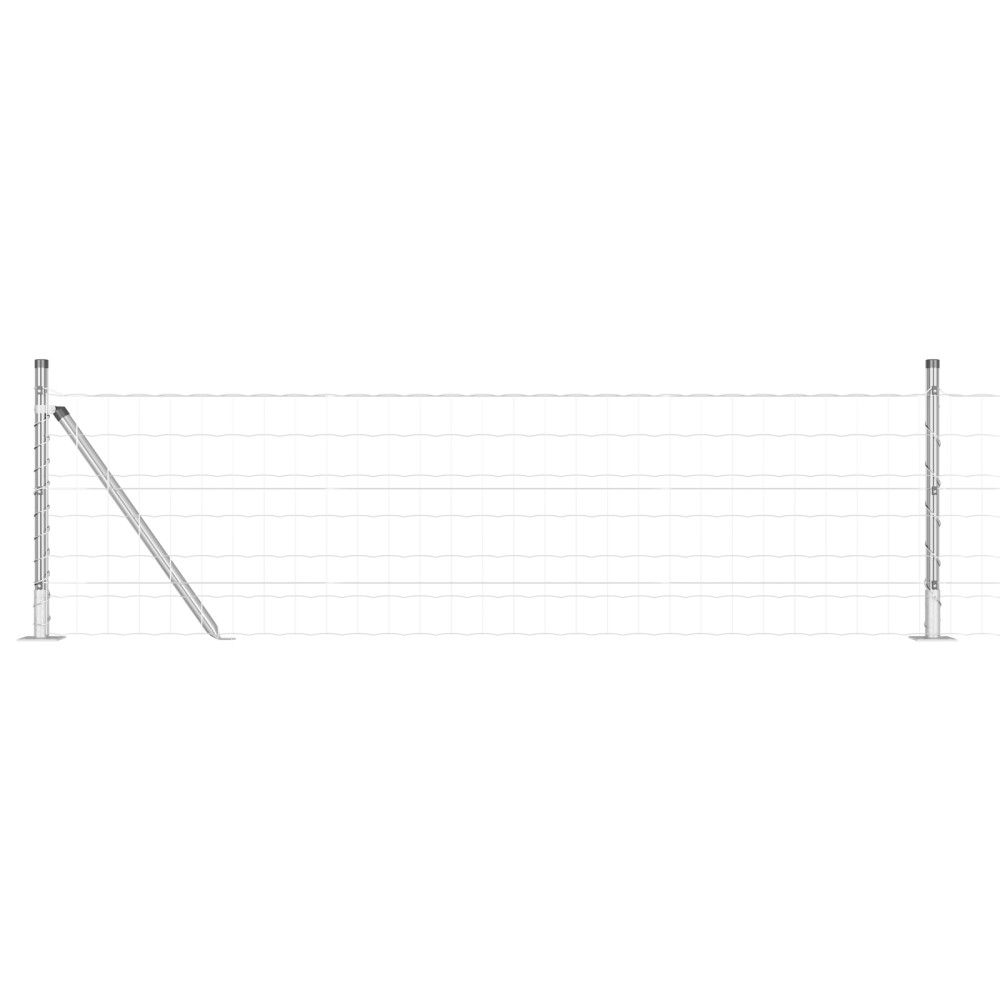 vidaXL Îngrădire cu stâlpi Argintiu 0.4 x 50 m Oțel
