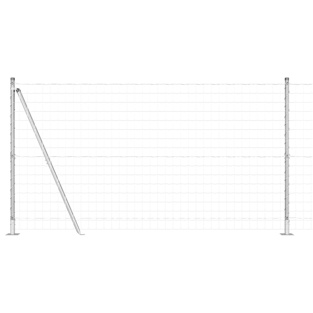 vidaXL Îngrădire cu stâlpi Argintiu 1.2 x 25 m Oțel