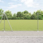 vidaXL Îngrădire cu stâlpi Argintiu 1.2 x 25 m Oțel