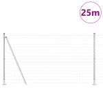 vidaXL Îngrădire cu stâlpi Argintiu 1.2 x 25 m Oțel
