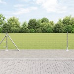 vidaXL Îngrădire cu stâlpi Argintiu 0.4 x 50 m Oțel