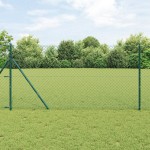 vidaXL Împrejmuire din plasă cu stâlpi Verde 1.2 x 10 m Oțel