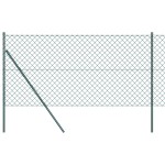vidaXL Împrejmuire din plasă cu stâlpi Verde 1.5 x 10 m Oțel