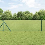 vidaXL Împrejmuire din plasă cu stâlpi Verde 0.4 x 25 m Oțel