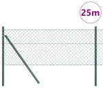 vidaXL Împrejmuire din plasă cu stâlpi Verde 0.4 x 25 m Oțel