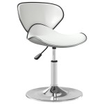 vidaXL Scaun de bar, alb, piele ecologică vidaXL Scaun de bar, alb, piele ecologică