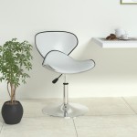 vidaXL Scaun de bar, alb, piele ecologică vidaXL Scaun de bar, alb, piele ecologică