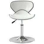vidaXL Scaun de bar, alb, piele ecologică vidaXL Scaun de bar, alb, piele ecologică