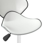 vidaXL Scaun de bar, alb, piele ecologică vidaXL Scaun de bar, alb, piele ecologică