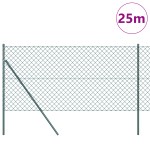 vidaXL Împrejmuire din plasă cu stâlpi Verde 1.2 x 25 m Oțel