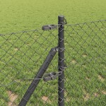 vidaXL Împrejmuire din plasă cu stâlpi Gri 0.8 x 10 m Oțel