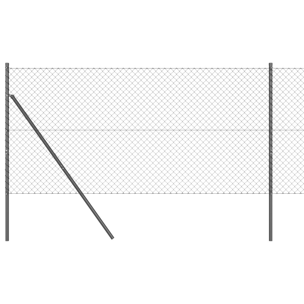 vidaXL Set de Stâlpi de Gard Gri 1.4 x 10 m Oțel Galvanizat
