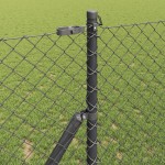 vidaXL Împrejmuire din plasă cu stâlpi Gri 1.4 x 10 m Oțel vidaXL Împrejmuire din plasă cu stâlpi Gri 1.4 x 10 m Oțel