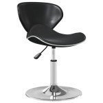 vidaXL Scaun de bar, negru, piele ecologică vidaXL Scaun de bar, negru, piele ecologică