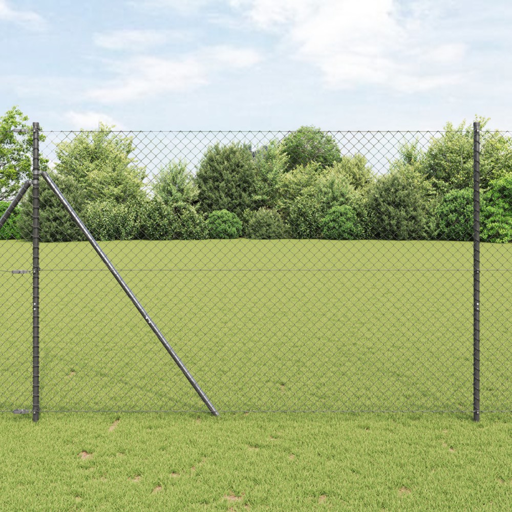 vidaXL Set de Stâlpi de Gard Gri 1.6 x 10 m Oțel Galvanizat