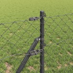 vidaXL Împrejmuire din plasă cu stâlpi Gri 0.8 x 10 m Oțel