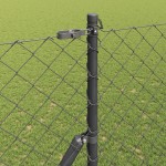 vidaXL Împrejmuire din plasă cu stâlpi Gri 1.5 x 10 m Oțel vidaXL Împrejmuire din plasă cu stâlpi Gri 1.5 x 10 m Oțel