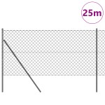 vidaXL Împrejmuire din plasă cu stâlpi Gri 1.2 x 25 m Oțel vidaXL Împrejmuire din plasă cu stâlpi Gri 1.2 x 25 m Oțel