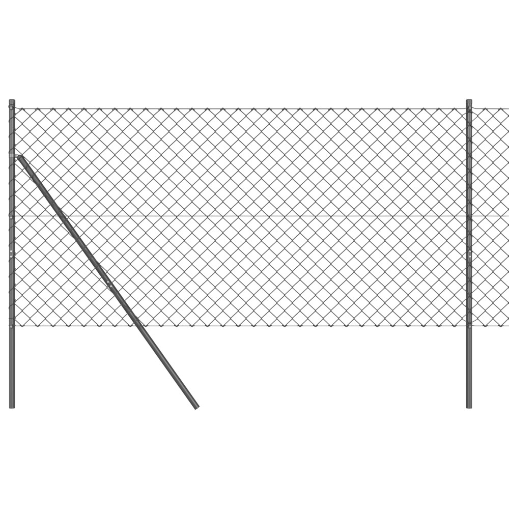 vidaXL Set de Stâlpi de Gard Gri 1.4 x 25 m Oțel Galvanizat