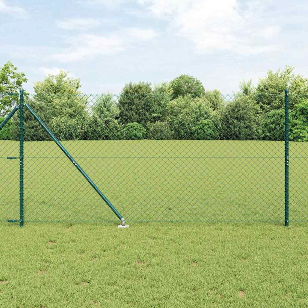 vidaXL Împrejmuire din plasă cu stâlpi Verde 1.2 x 10 m Oțel