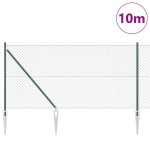 vidaXL Împrejmuire din plasă cu stâlpi Verde 1.2 x 10 m Oțel