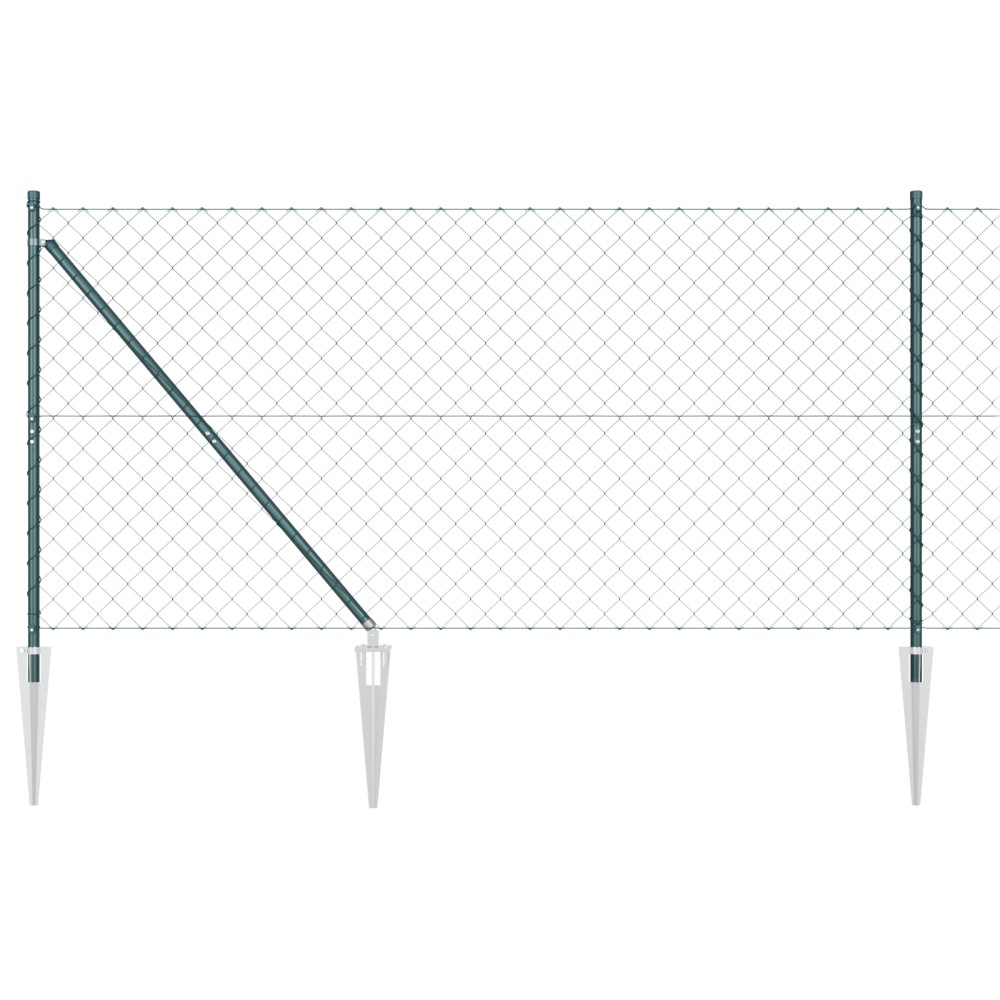vidaXL Împrejmuire din plasă cu stâlpi Verde 1.4 x 10 m Oțel
