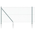 vidaXL Împrejmuire din plasă cu stâlpi Verde 1.4 x 10 m Oțel